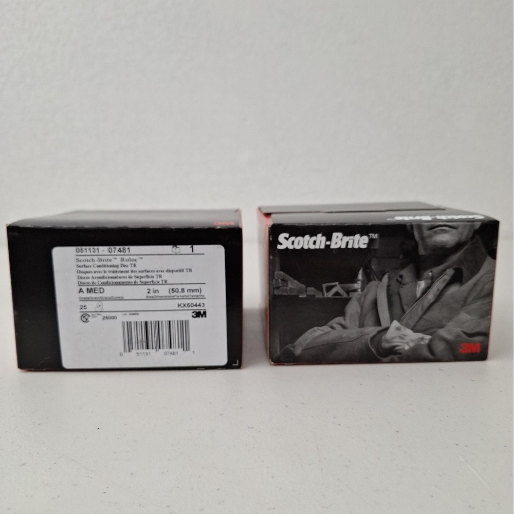 2 boxes 3M 07481 Scotch-Brite Roloc 2" Surface Conditioning MED Grade Qty 50